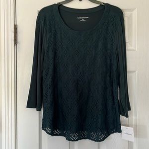 Beautiful NWT Jewel Tone Pine Colored Top